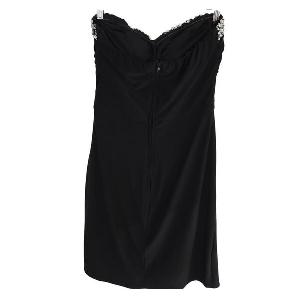 B. Smart Women's Semi Formal Dress 8 Black Beaded Cocktail Party Junior Prom - Picture 5 of 7